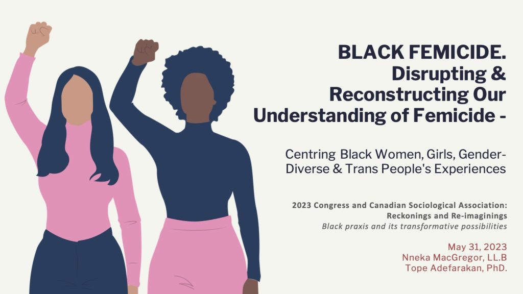 Congress and Canadian Sociological Association 2023 –  B-WGGDT Initiative  – Transformative Practices to address anti-Black GBV
