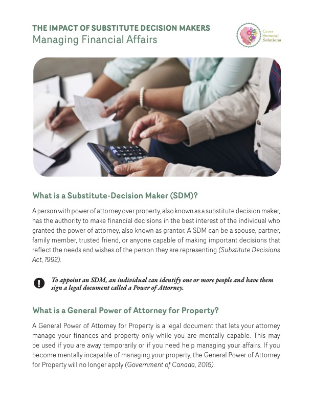 The Impact of Substitute Decision Makers: Financial Affairs